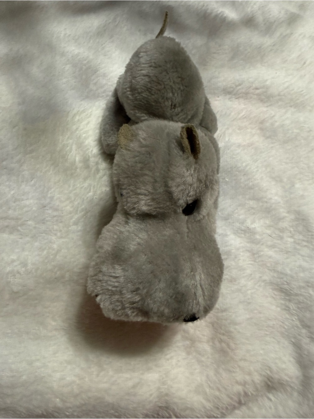 💖4/$25-Vintage Gray Hippo Plush Stuffed Animal Pink Mouth Small Soft Toy